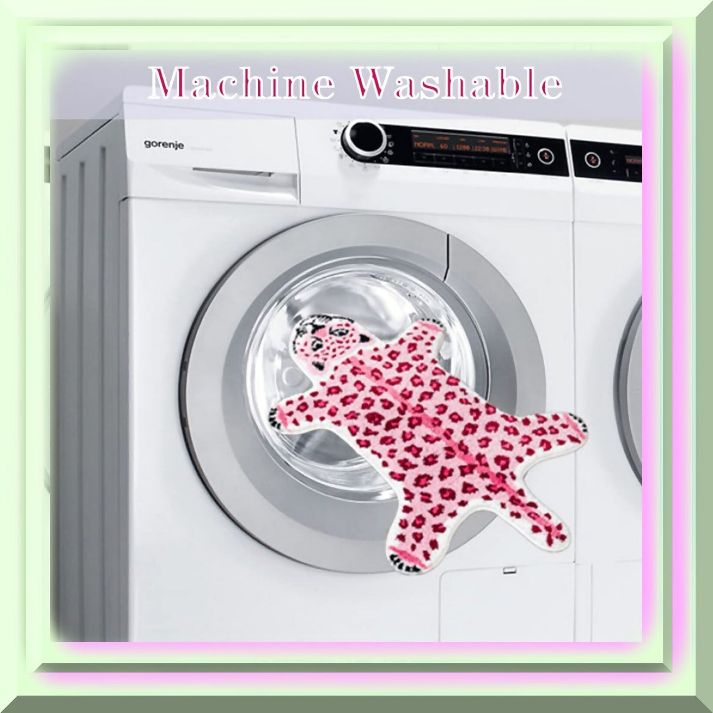 Pink Leopard Bath Mat 23.6x39.3in Non Slip Absorbent