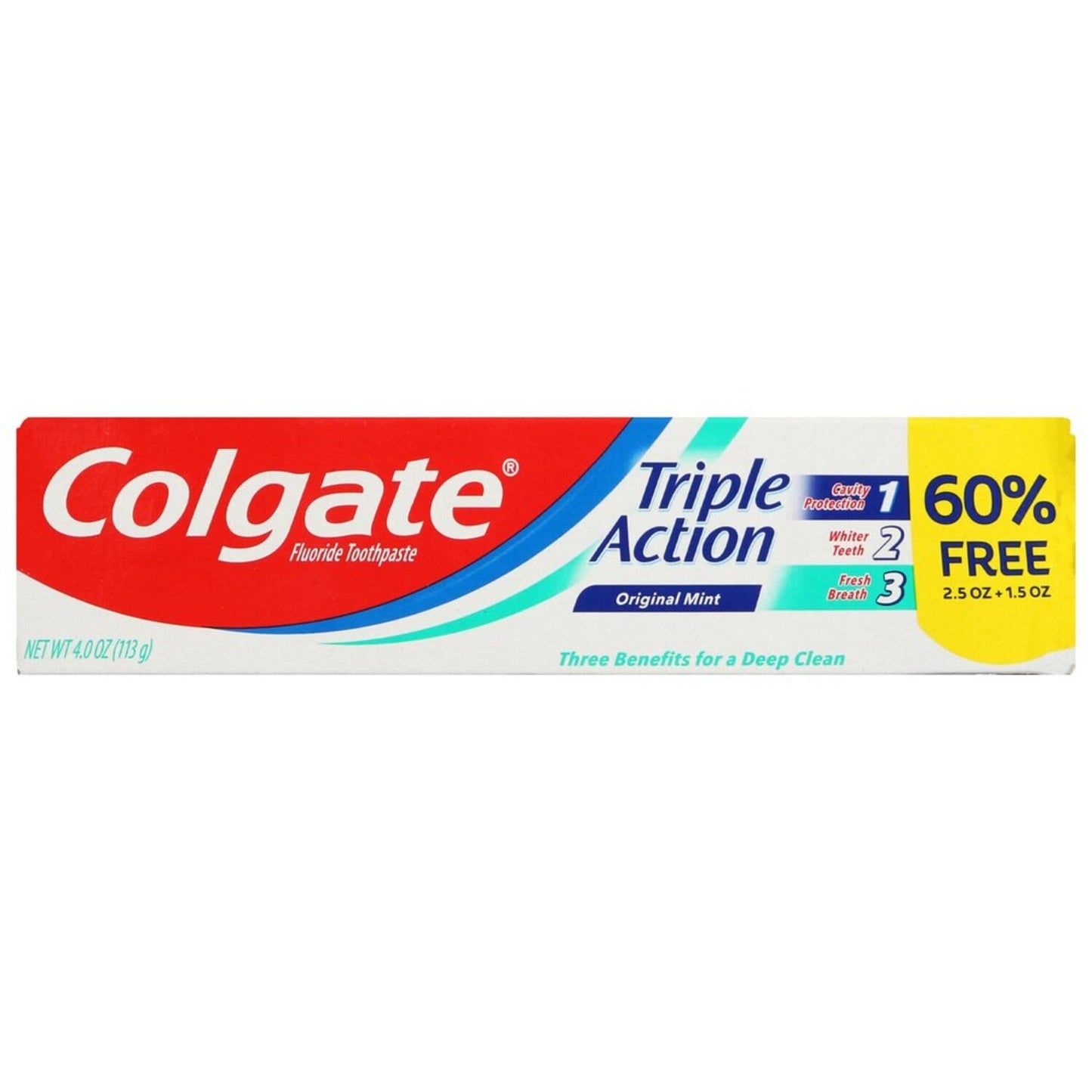 Colgate Triple Action Original Mint Toothpaste, 4-oz. (Pack of 24)