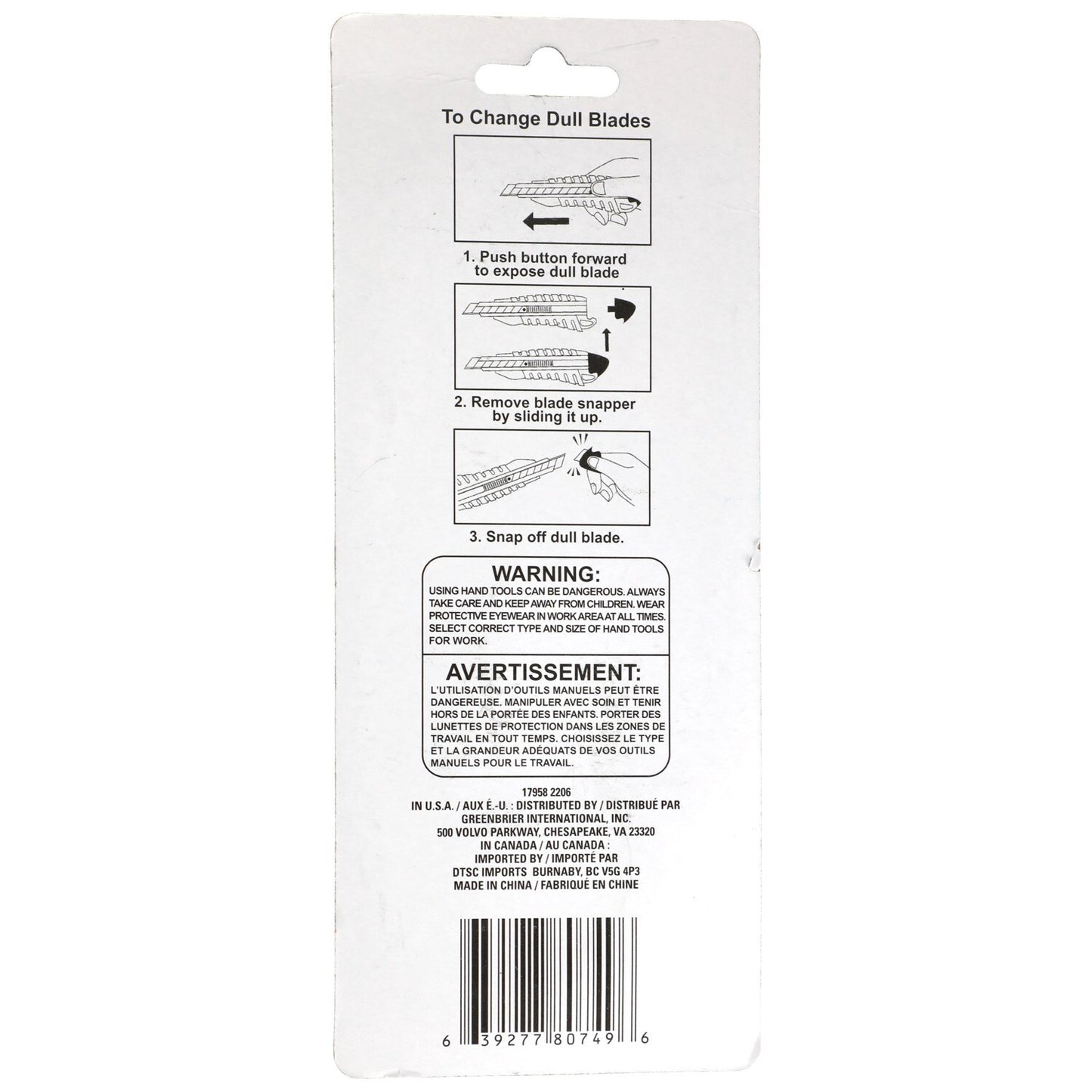 Tool Bench Hardware Soft-Grip Utility Knives, 6.5x1.75 in. (Pack of 24)