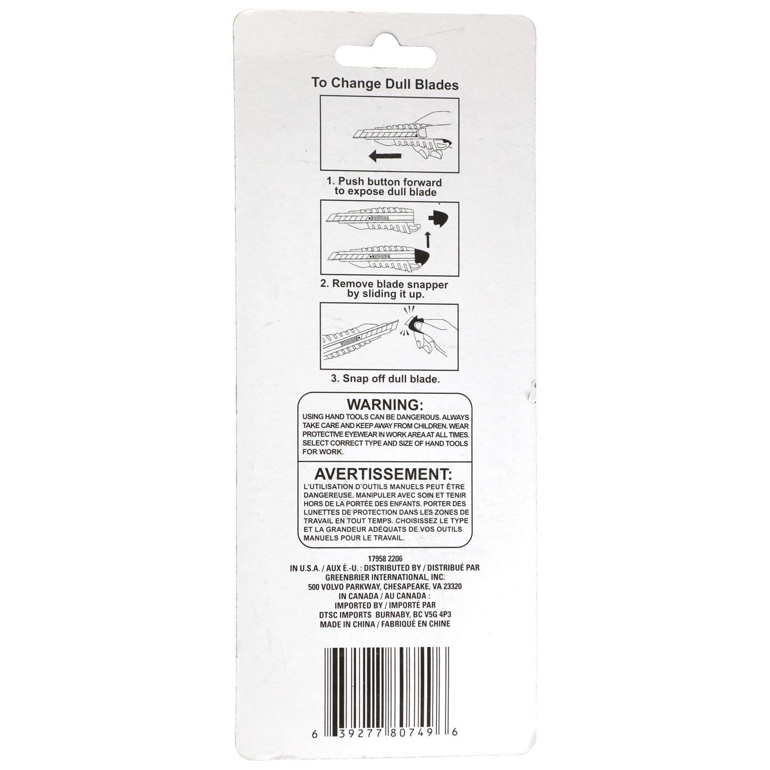 Tool Bench Hardware Soft-Grip Utility Knives, 6.5x1.75 in. (Pack of 24)