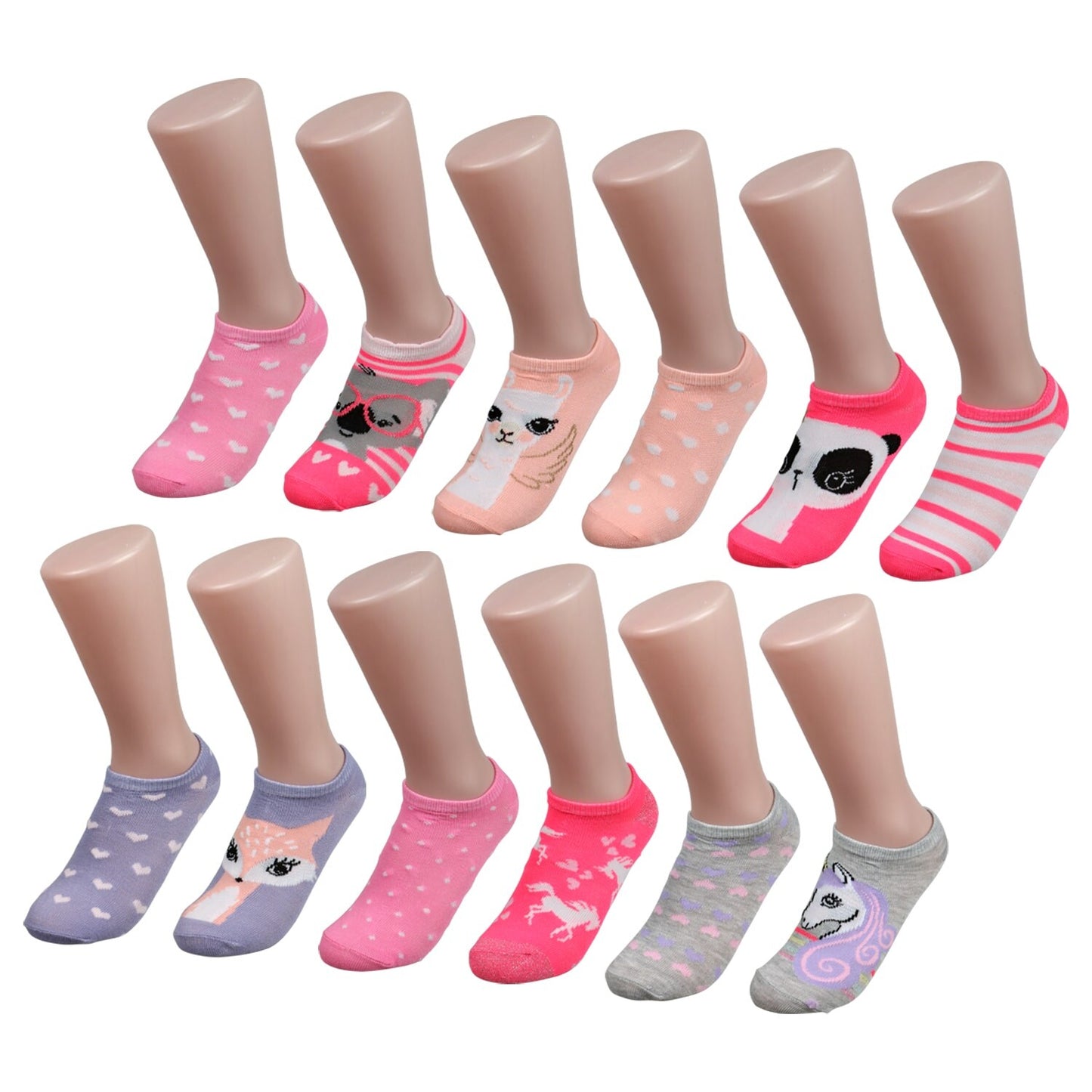 Essie Legwear Girls' Animal Fashion Lowcut Socks, 2-ct. Packs (Pack of 36)