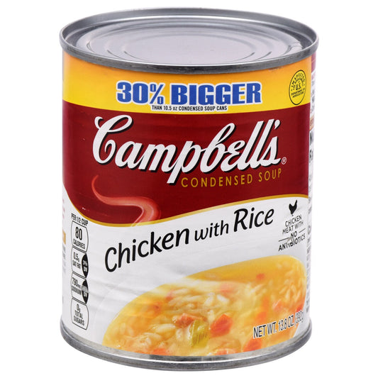 Campbell's Chicken with Rice Soup, 13.8 oz. Bonus Cans (Pack of 12)