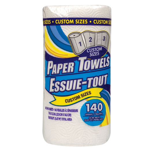 Custom Size Paper Towels, 140-ct. Rolls (Pack of 24)