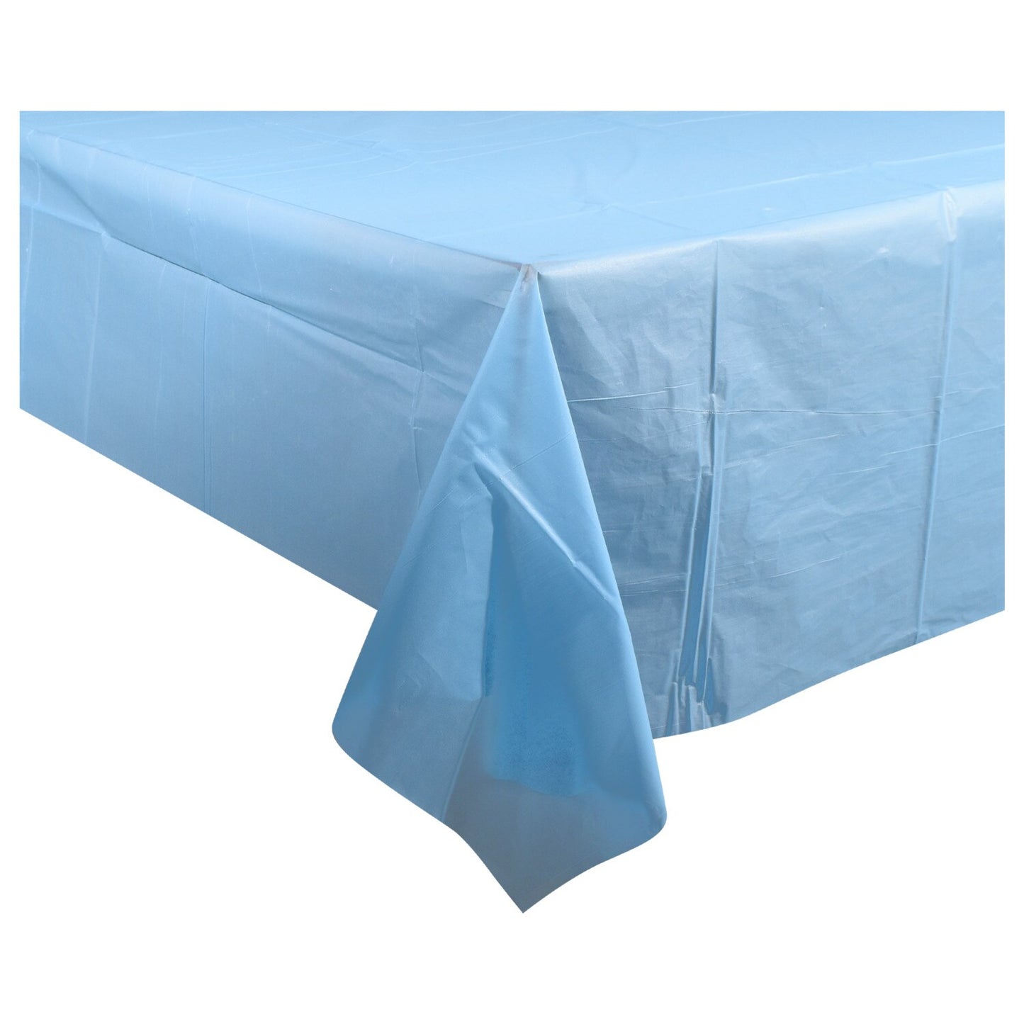 Light Blue Plastic Table Covers, 54x108" (Pack of 36)