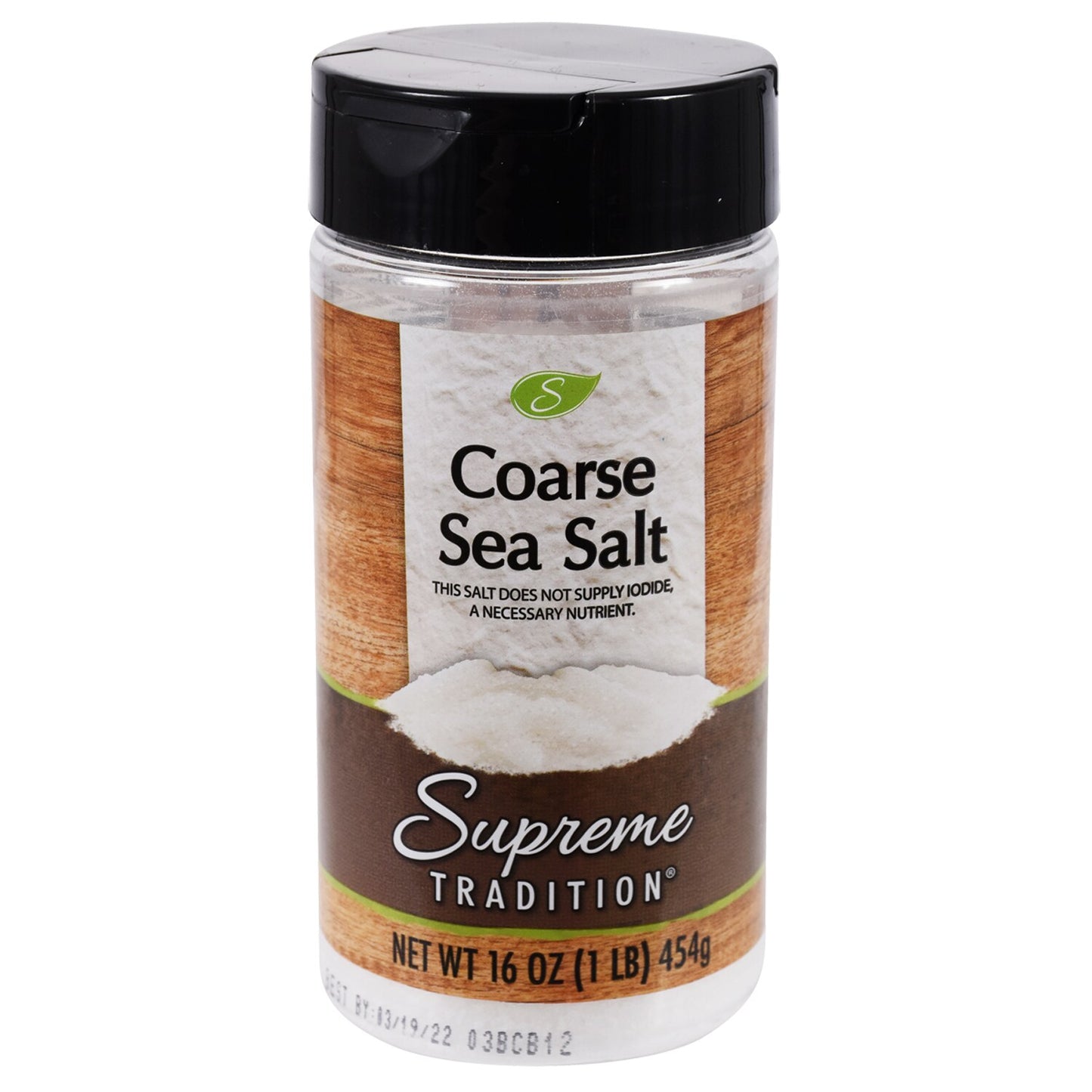 Supreme Tradition Coarse Sea Salt, 16 oz. Bottles (Pack of 12)