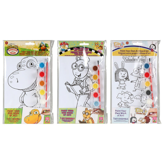 PBS Kids Art Boards with Paints and Brushes (Pack of 24)