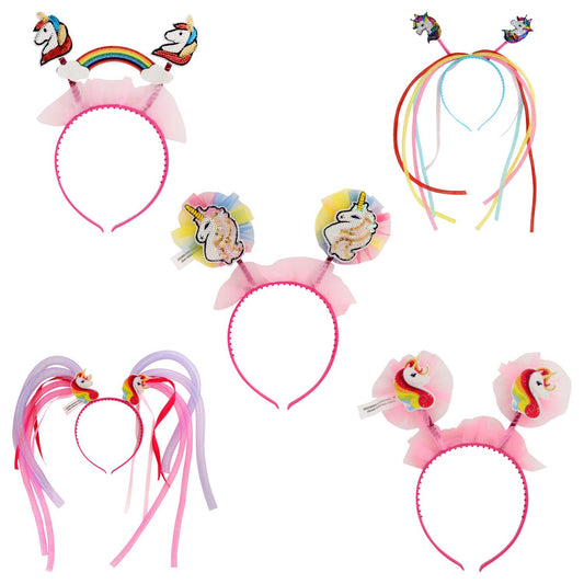 Whimsical Rainbow Unicorn Themed Headbands, 15x13 in. (Pack of 36)