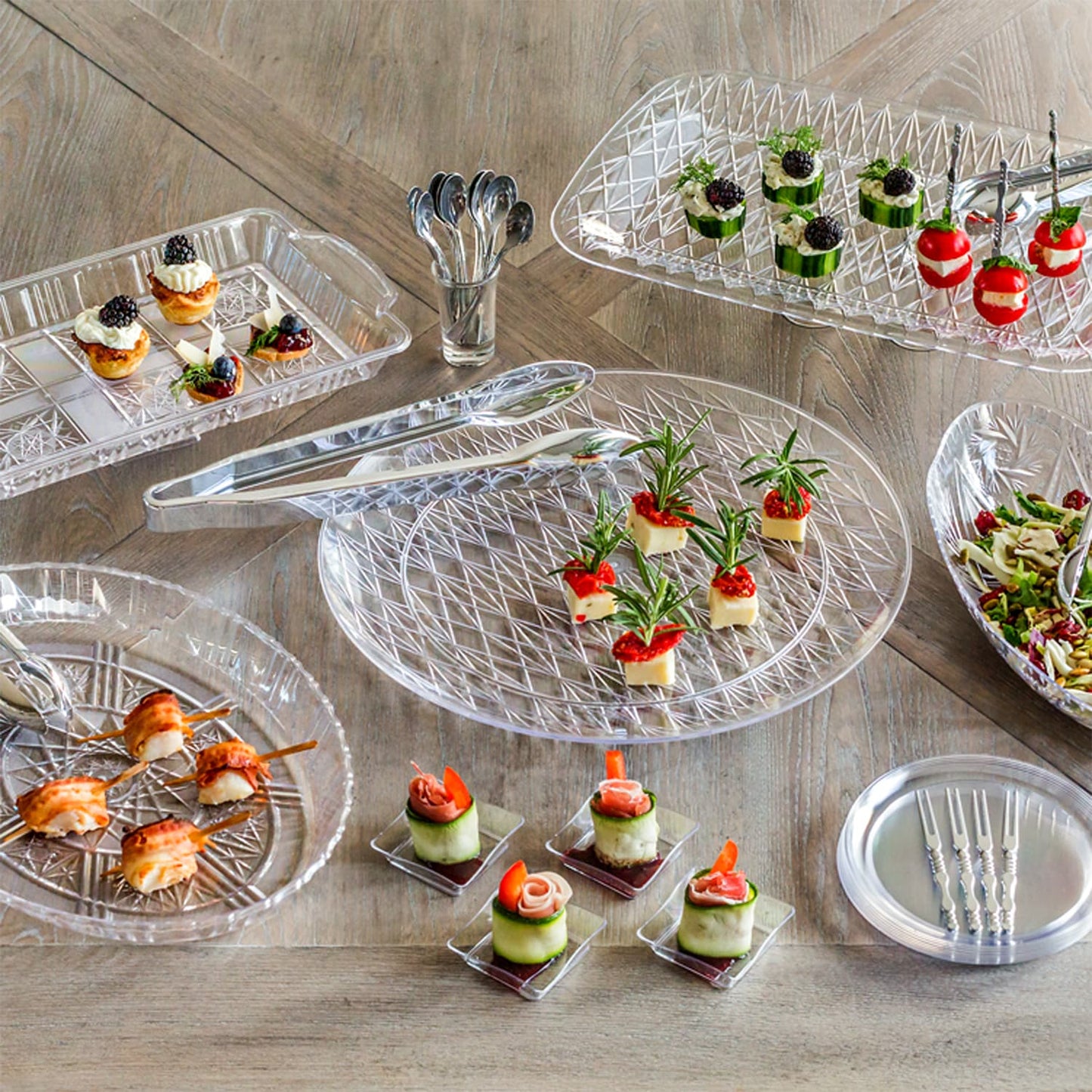 Clear Rectangular Plastic Trays, 13x8 in. (Pack of 4)