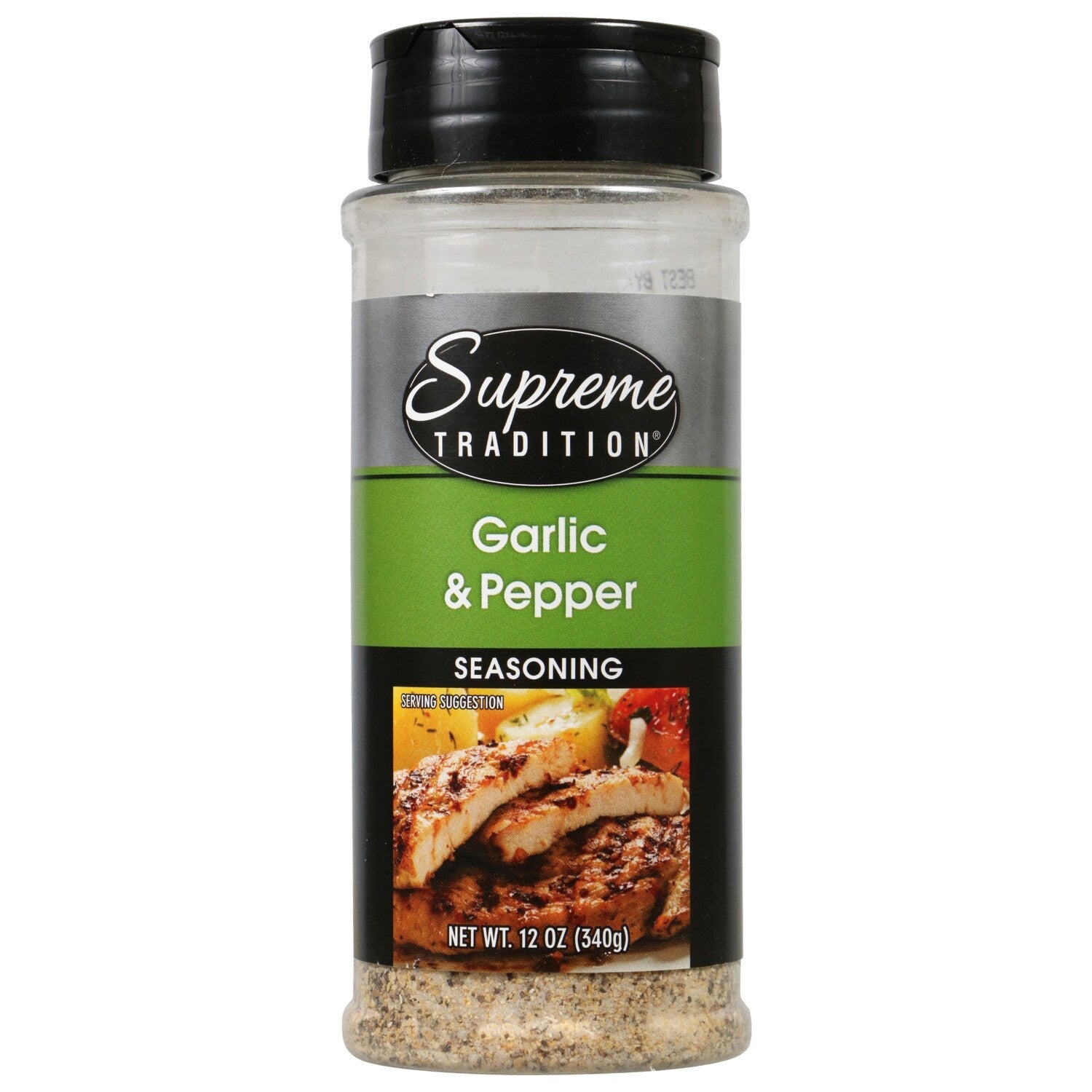 Supreme Tradition Garlic & Pepper Seasoning, 12 oz. Shakers (Pack of 12)