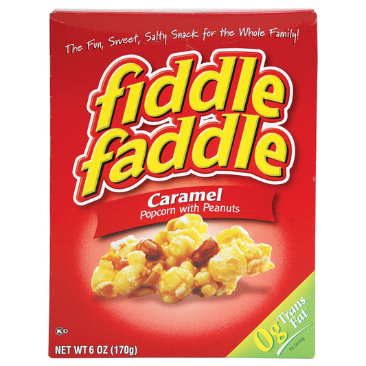 Fiddle Faddle Caramel Popcorn with Peanuts, 6-oz. Boxes (Pack of 12)