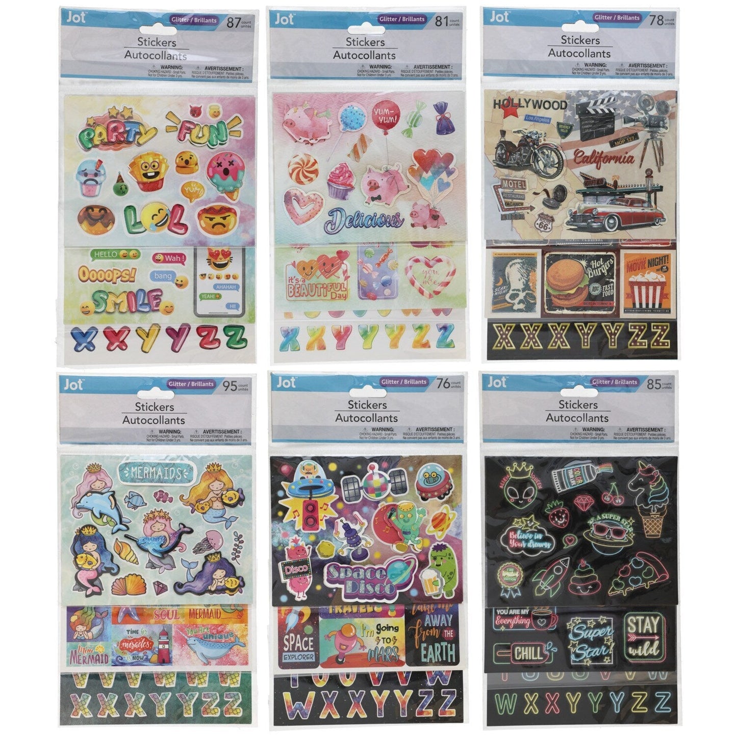 Jot Event-Themed Glitter Stickers, 77-ct. Packs (Pack of 24)