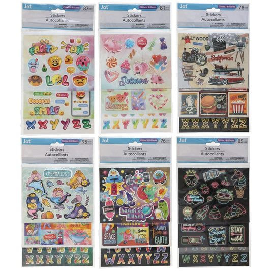 Jot Event-Themed Glitter Stickers, 77-ct. Packs (Pack of 24)