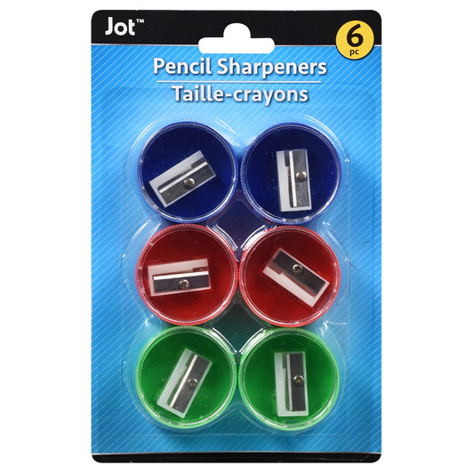 Jot Round Portable Pencil Sharpeners, 6-ct. Packs (Pack of 24)