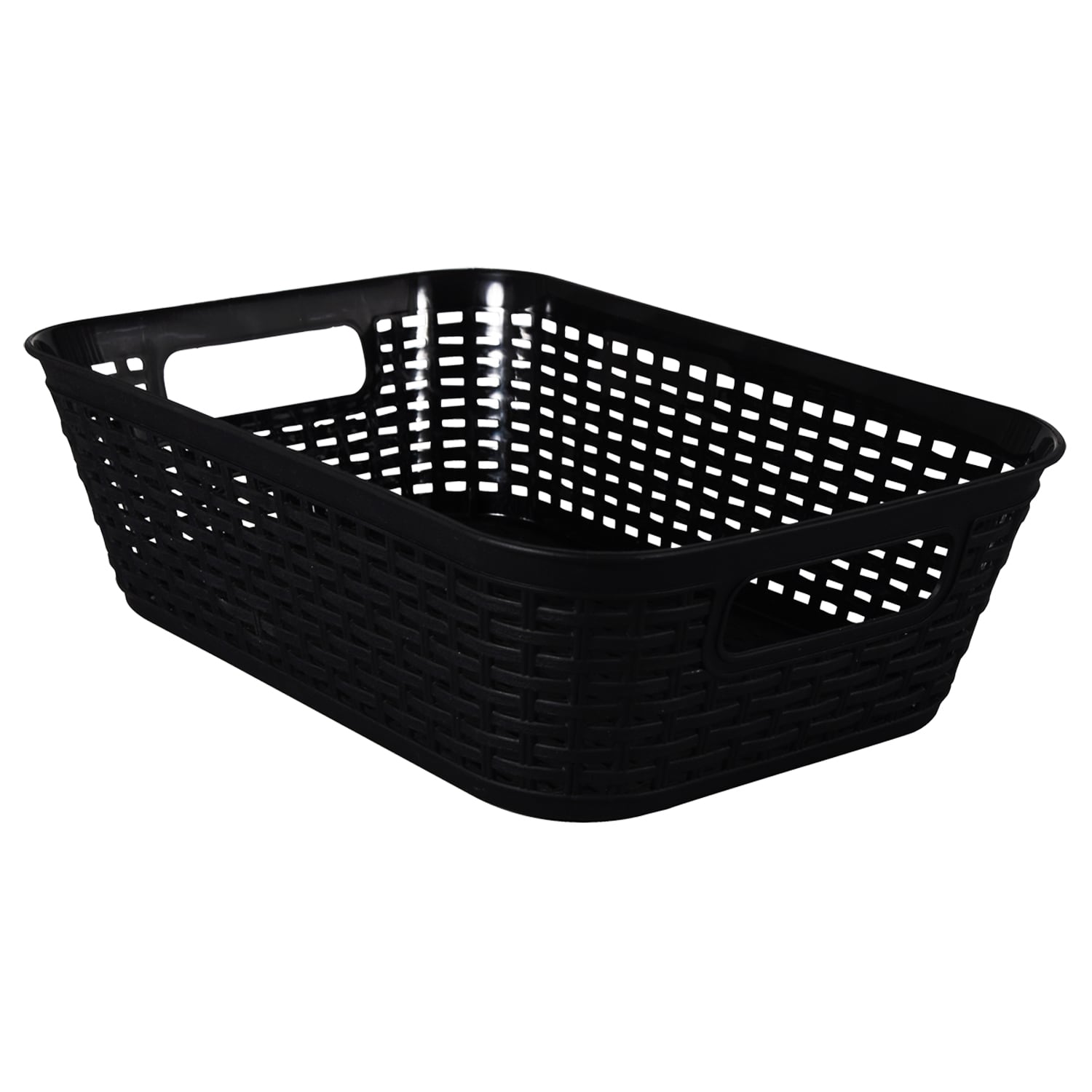 Essentials Rectangular Slotted Plastic Baskets (Pack of 24)