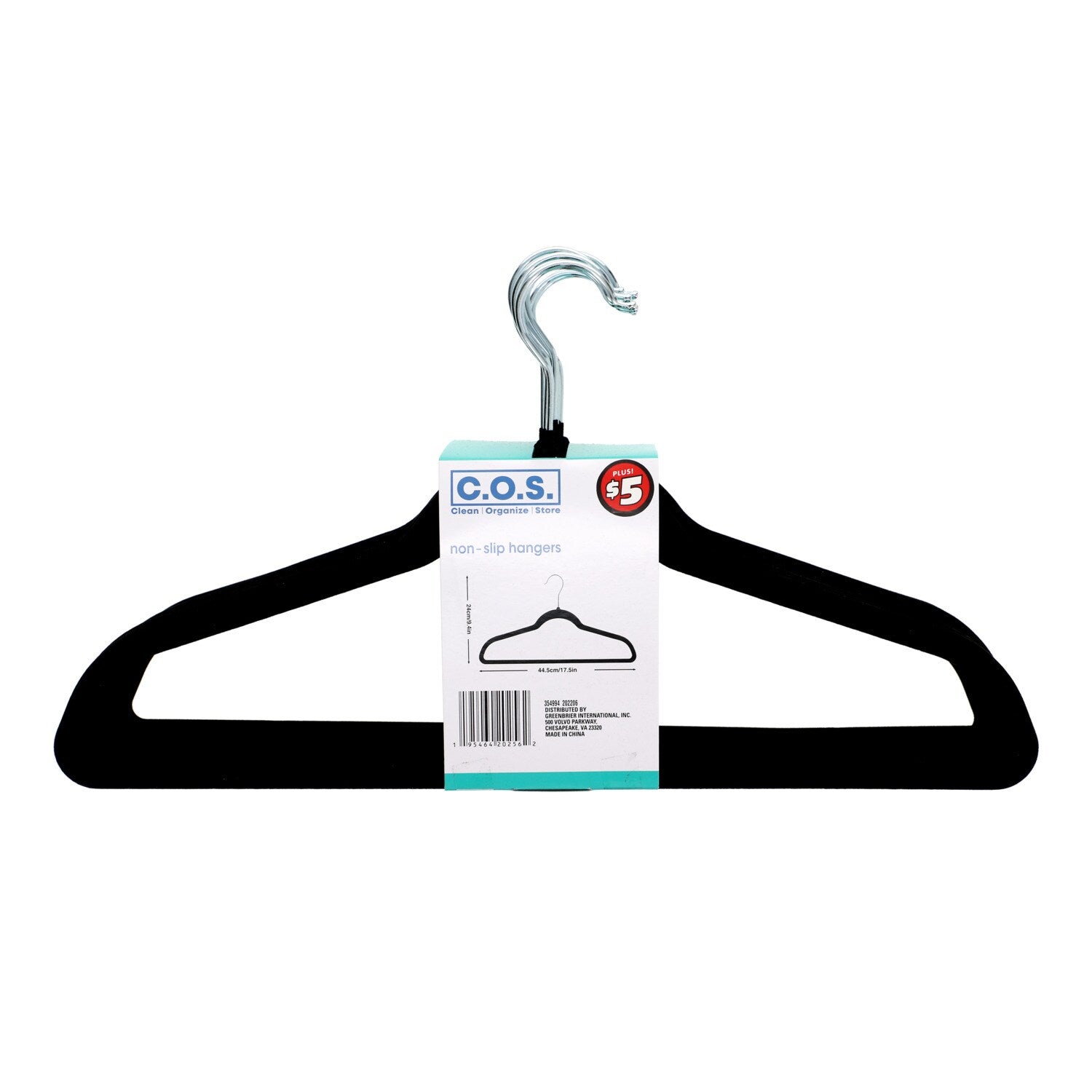 Velvet Non-Slip Clothing Hangers, 15-ct. (Pack of 10)