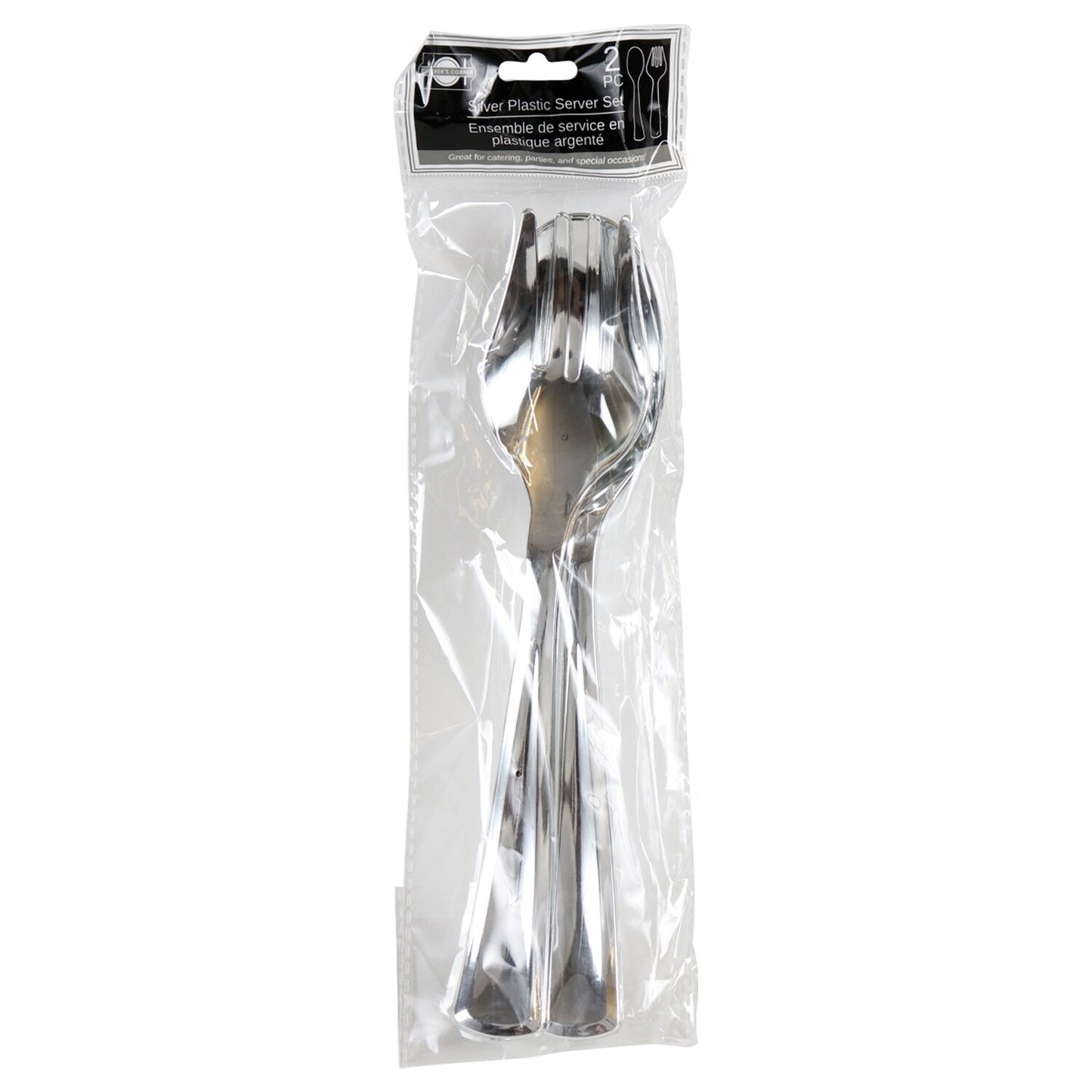 Silver Plastic Serving Sets, 2-ct. Packs (Pack of 4)