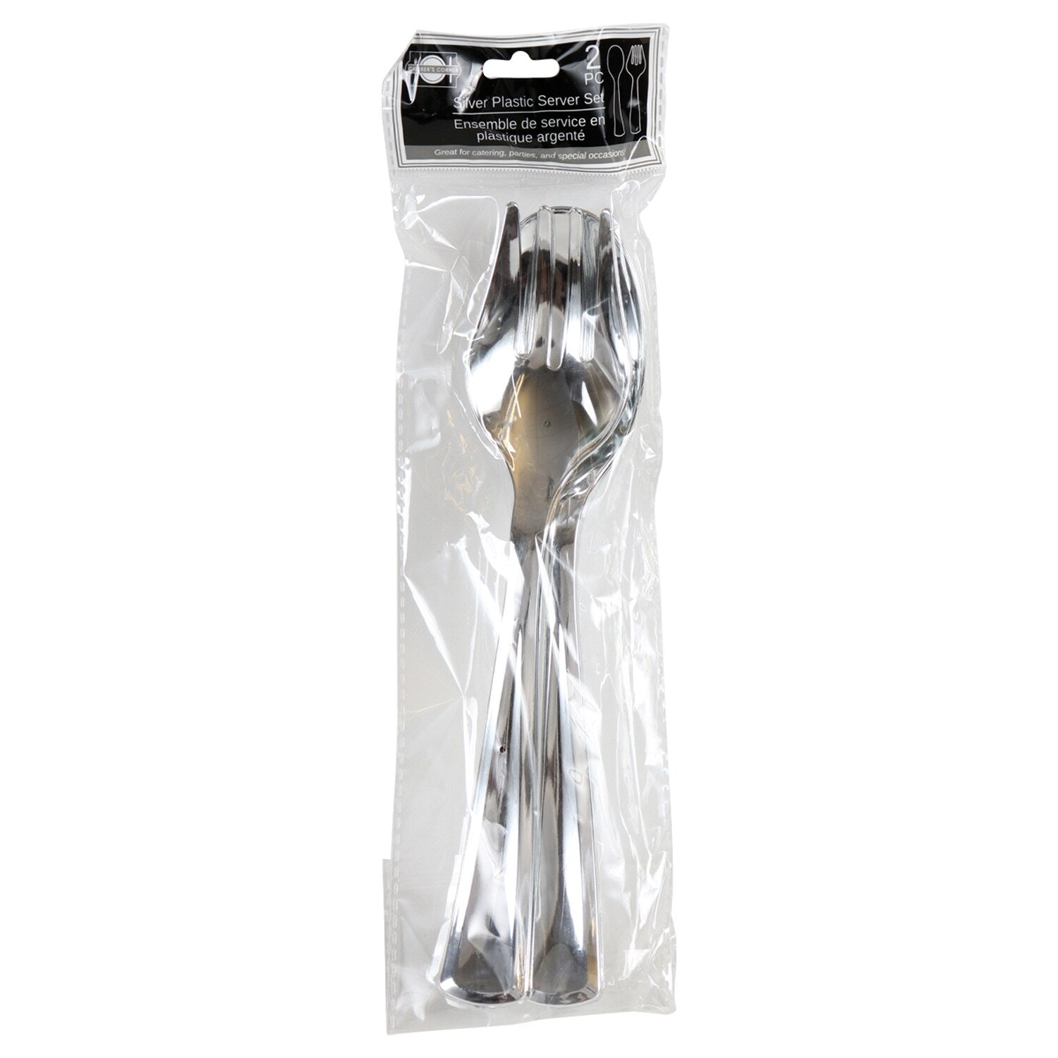 Silver Plastic Serving Sets, 2-ct. Packs (Pack of 4)