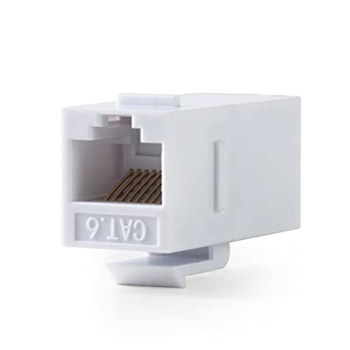 (25-Pack) RJ45 Cat6 Keystone Coupler, Female to Female Cat6 Keystone Jack, UTP Keystone Coupler Insert, White