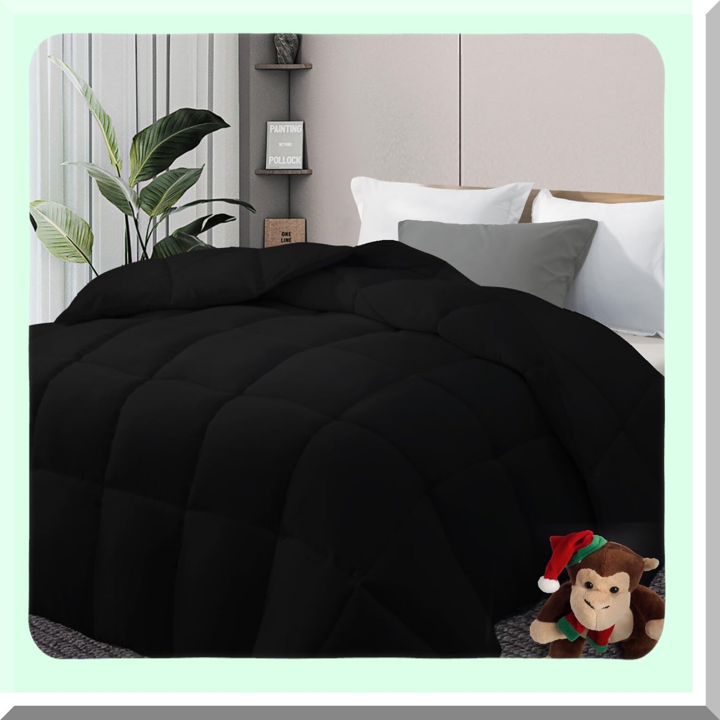 Black Diamond All Season Comforter - Lightweight Quilted Duvet Insert with Corner Tabs - King Size 102x90 Inches - Down Alternative Hotel Quality Bedding
