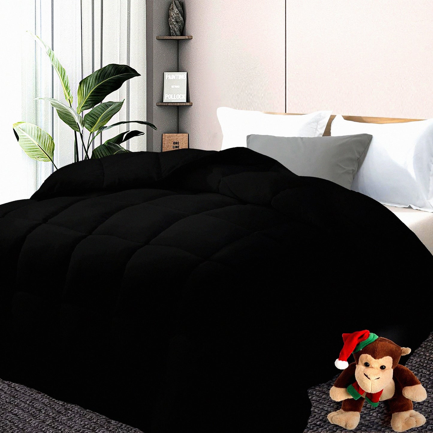 Black Diamond All Season Comforter - Lightweight Quilted Duvet Insert with Corner Tabs - King Size 102x90 Inches - Down Alternative Hotel Quality Bedding