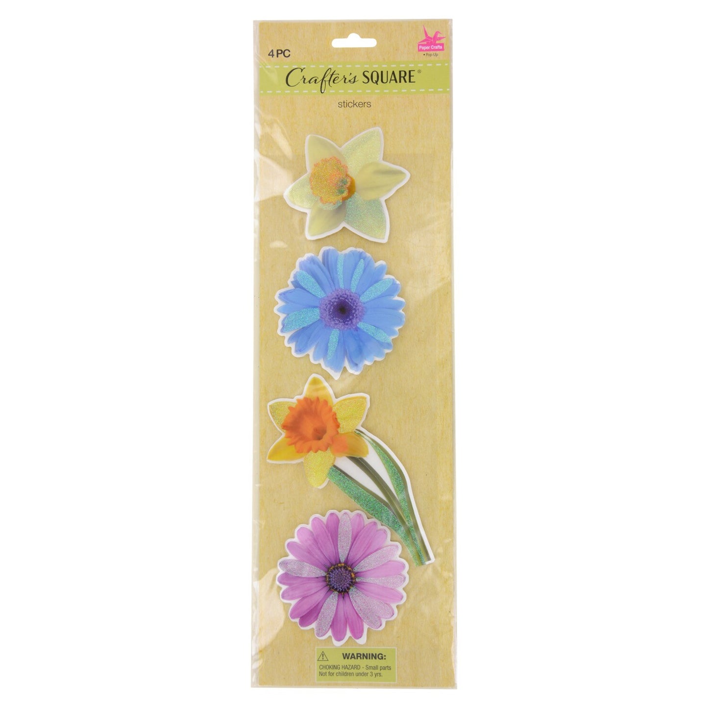 Crafter's Square Flower Stickers, 4-ct. Packs (Pack of 36)