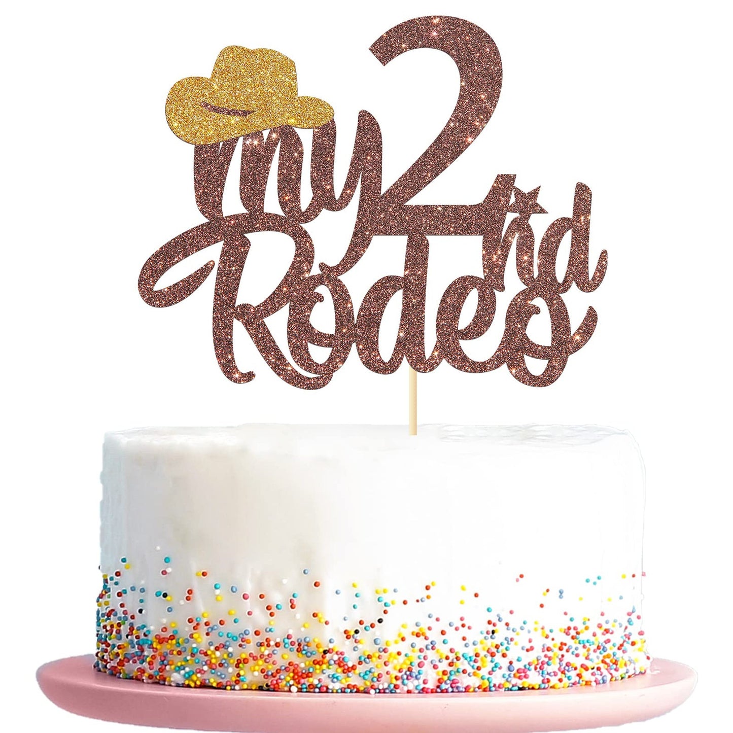 Rodeo Roundup Cake Topper - Cowboy Cowgirl Western Theme Party Supplies for Kids First Rodeo/Baby Shower Decor & 2nd Birthday Celebration