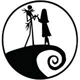 Nightmare Jack and Sally Black Vinyl Sticker, 5.5 x 5.5 in