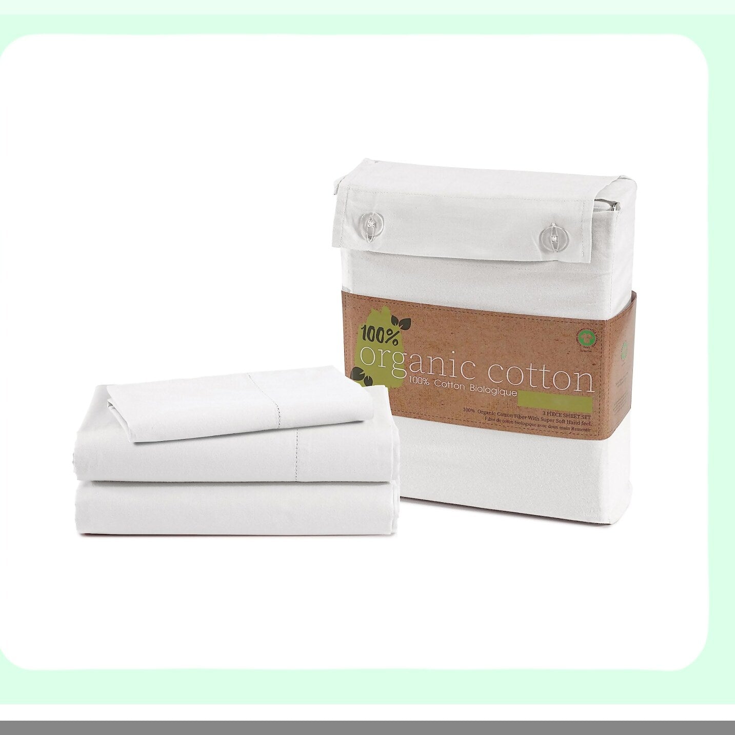 Breathable Cotton Twin Sheet Set - 3Pc Bedding Essentials with Deep Pocket Fitted Sheet - White Twin Size Sheets - Dorm Room Comfort - 100% Cotton