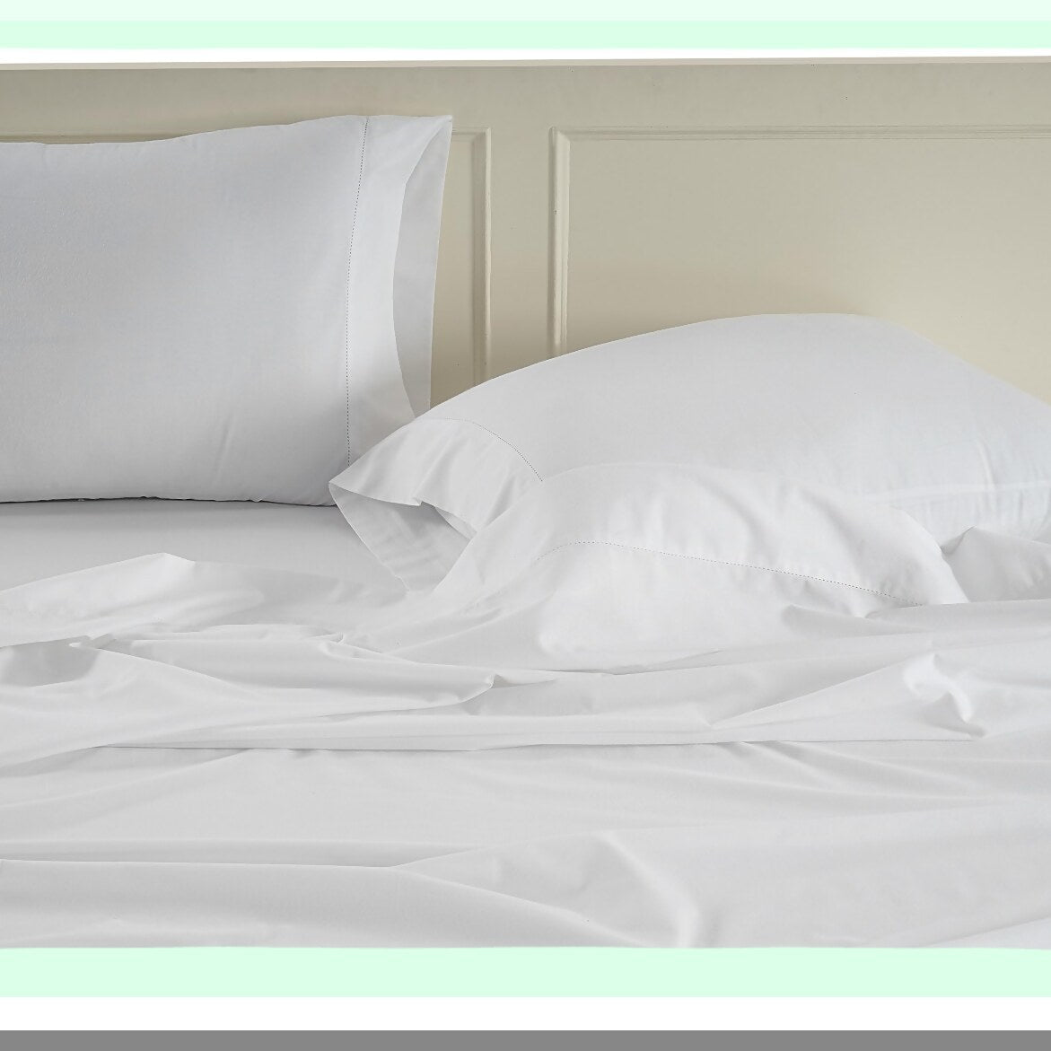 Breathable Cotton Twin Sheet Set - 3Pc Bedding Essentials with Deep Pocket Fitted Sheet - White Twin Size Sheets - Dorm Room Comfort - 100% Cotton
