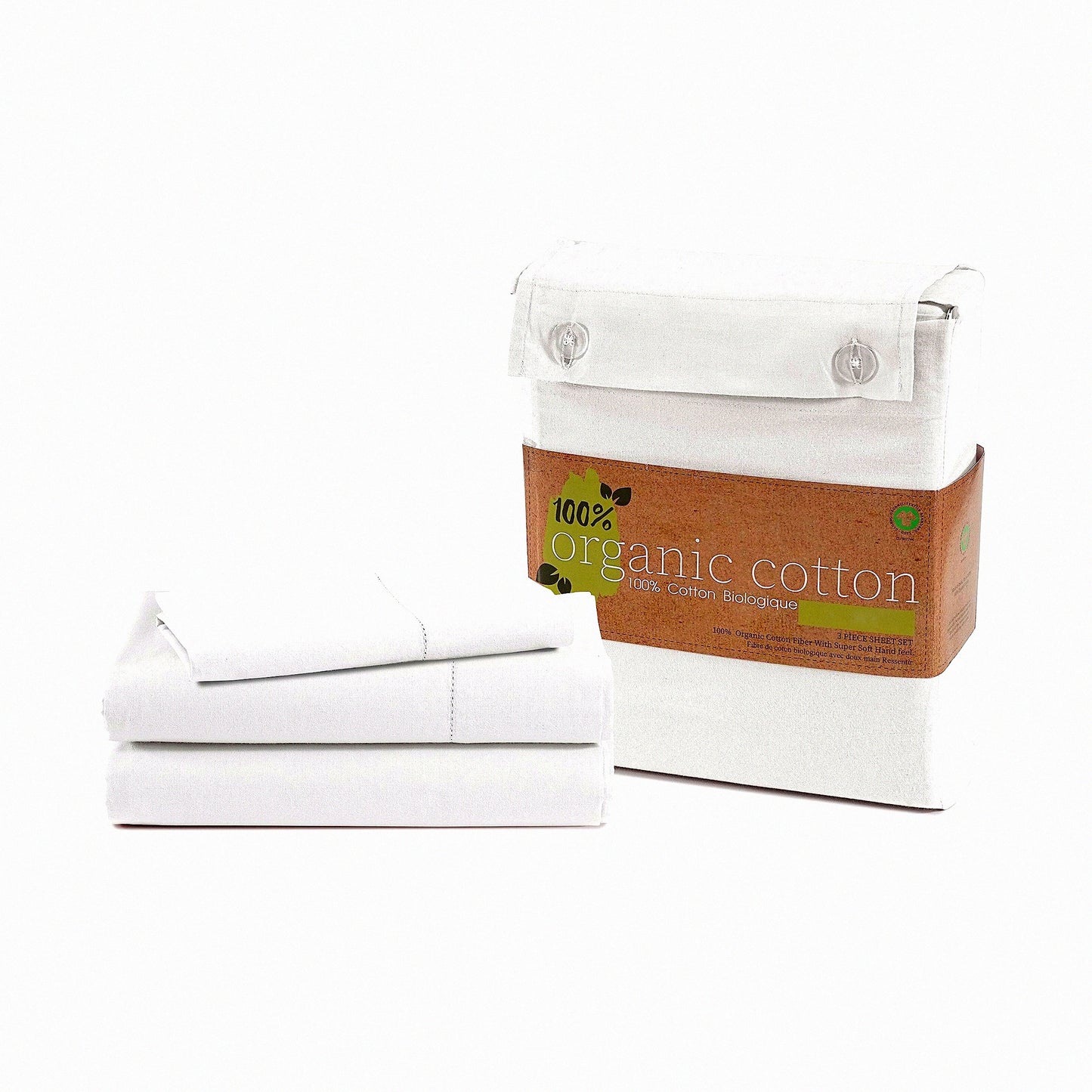 Breathable Cotton Twin Sheet Set - 3Pc Bedding Essentials with Deep Pocket Fitted Sheet - White Twin Size Sheets - Dorm Room Comfort - 100% Cotton