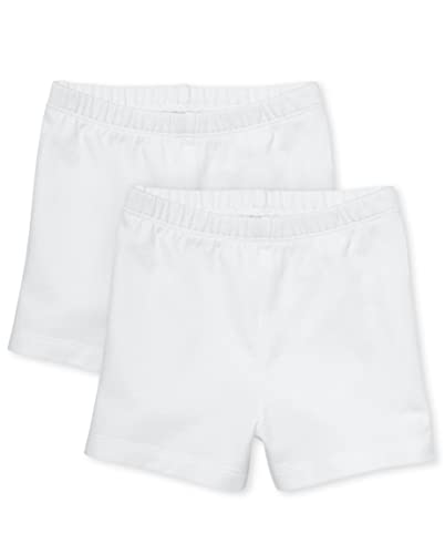 The Children s  baby girls And Toddler Cartwheel Shorts, White 2 Pack, 12-18 Months US