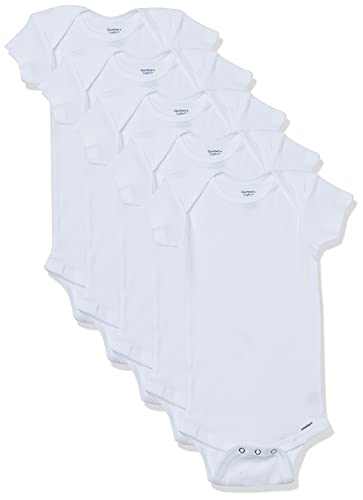 Baby 5-Pack Short Sleeve Onesies Bodysuits, white 5 Pack, 0-3 Months