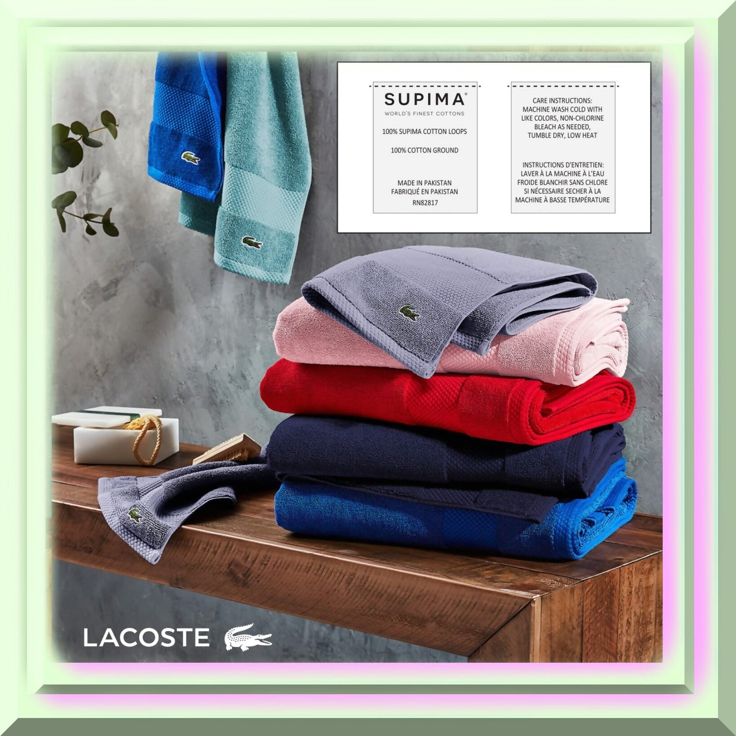 Supima Cotton Tub Mat 21" x 31" Surf Blue