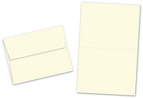 Heavyweight Cream Fold-Over Greeting Card Set, 50 Pieces