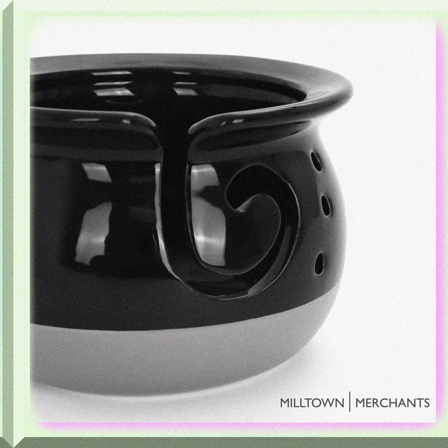 Black Ceramic Yarn Bowl for Knitting and Crochet