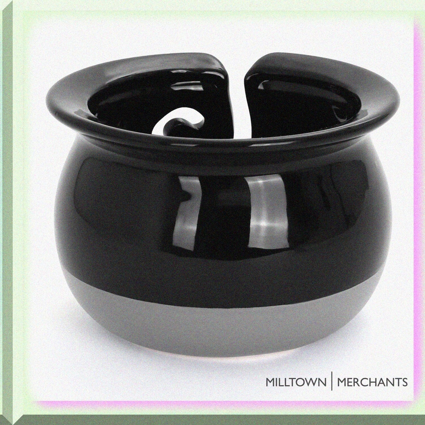 Black Ceramic Yarn Bowl for Knitting and Crochet