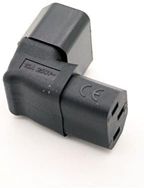 (2 Pack) IEC320 C14 to C13 Power Adapter PDU/UPS Plug/Socket UP 90 Degree AC250V 10A IEC 320 C14 Male to C13 Female Right Angled IEC Converter Plug Adapter for LCD/LEC TV Wall Mount
