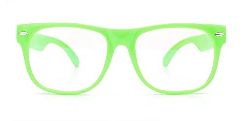 Green Kids Clear Lens Glasses Protect Child's Eyes UVB UVA