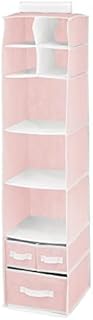 Fabric hanging organizer with 7 shelves and 3 removable drawers