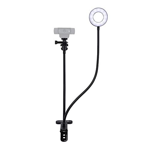 StreamCam Plus Webcam with Tripod (Graphite) and Knox Gear Webcam Stand with Selfie Ring Light Bundle (2 Items)