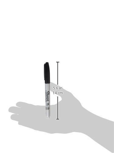 Black Fine Tip Permanent Markers, 12 Pack