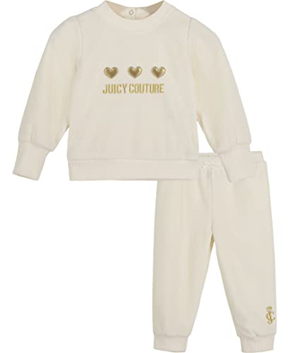 baby girls 2 Pieces Jog and Toddler Layette Set, Egret, 9 Months US