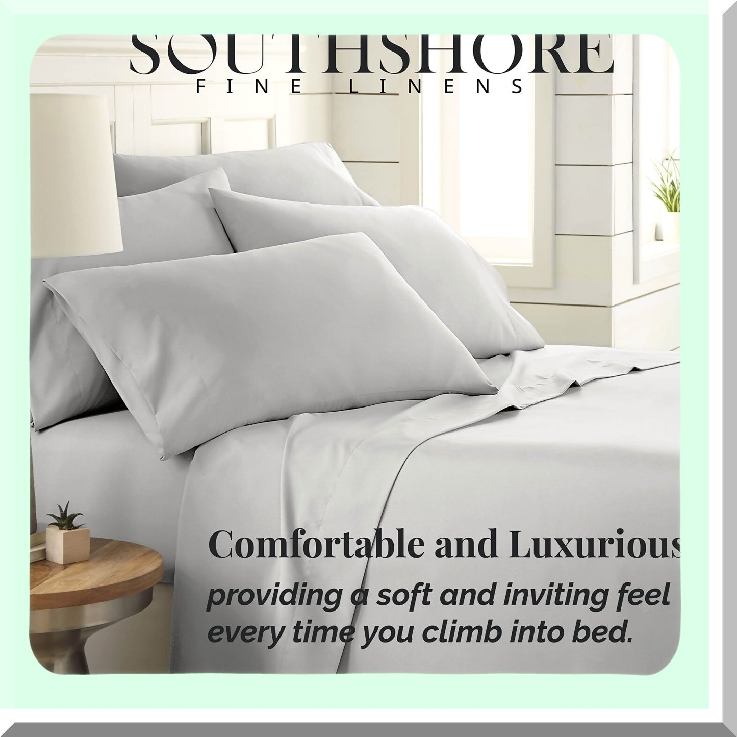 Extra Deep Pocket Twin XL 4-Piece Bed Sheet Set - Premium Quality Light Grey College Dorm Room Sheets with Two Pillowcases - Easy Care Twin XL Sheet Set