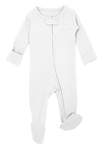 Uni  Baby  Zippered Footed Overall (0-3 Months, White)