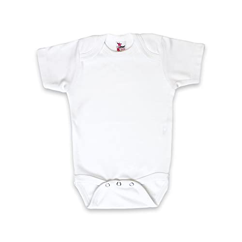 Baby Short Sleeve Onesie 100  Polyester Sublimation Blank White  0-3 Months
