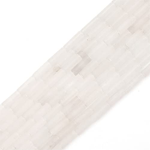 Natural White Quartz Tube Beads for Jewelry Making