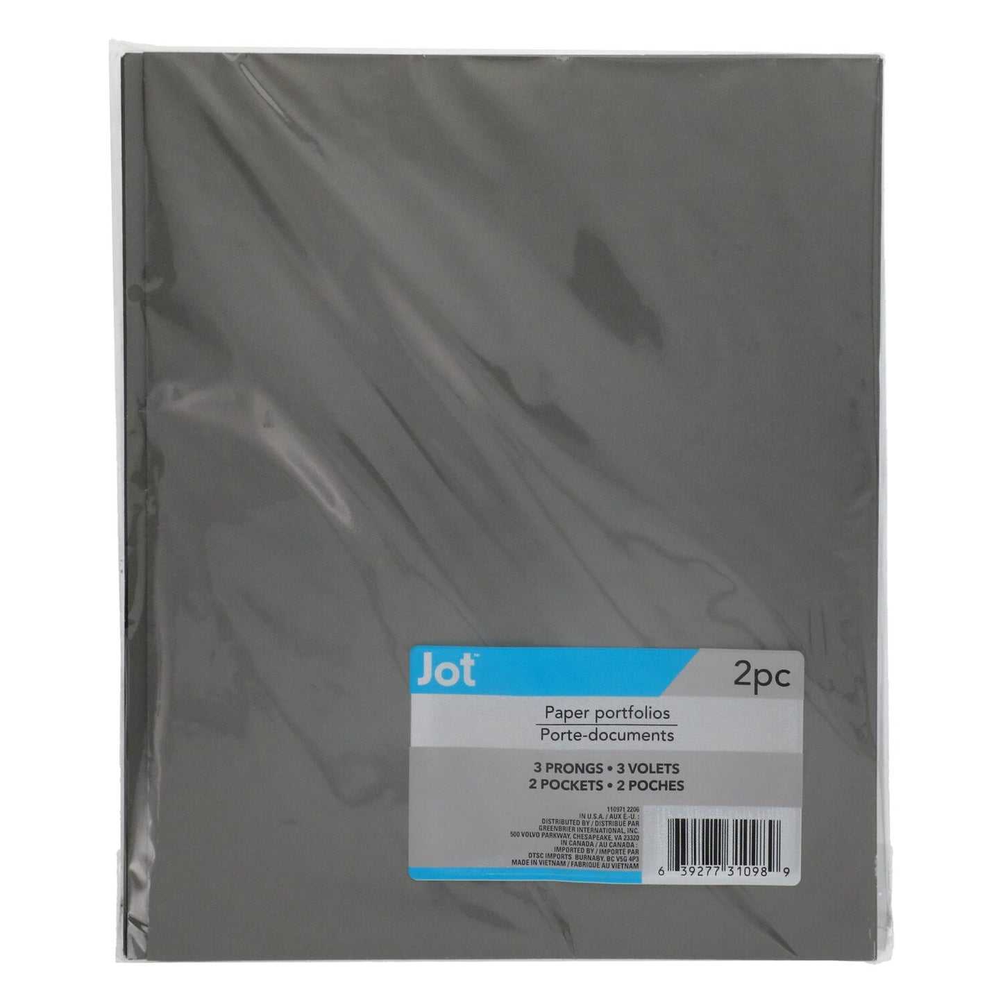 Jot Letter-Size Twin-Pocket Portfolios with Fasteners, 2-ct. Packs (Pack of 36)