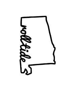 Black Alabama Decal Sticker, 5.5 x 3.5 inches