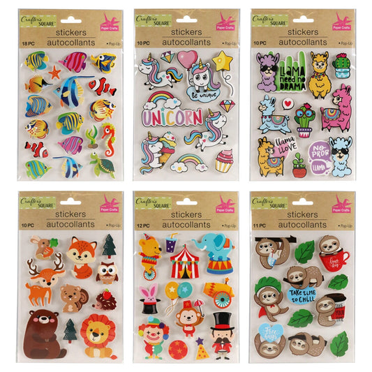 Crafter's Square Chipboard Style Animal Stickers (Pack of 36)
