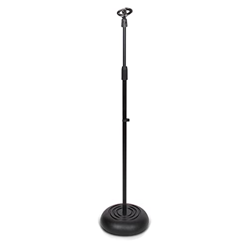 Microphone Stand - Universal Mic Mount with Heavy Compact Base, Height Adjustable (2.8 - 5 ft.) - PMKS5